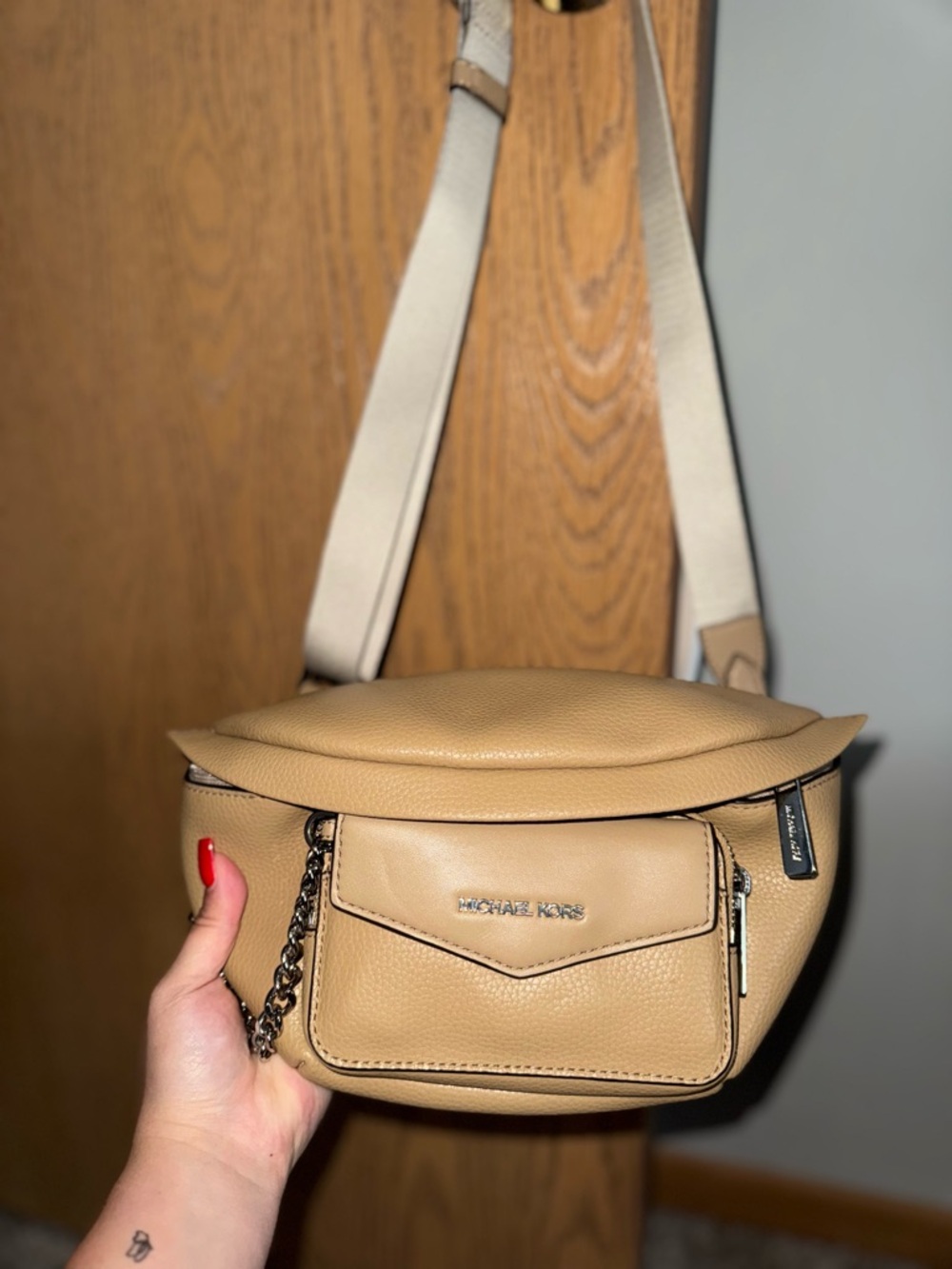 Michael Kors Tan Leather Crossbody Belt Bag
